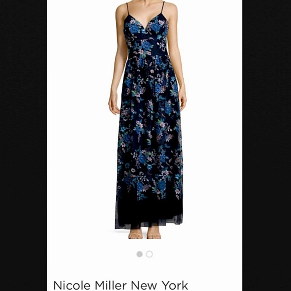 Nicole Miller Dresses & Skirts - Nicole Miller Navy Blue Dress w/ Floral Design